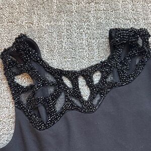 Black Beaded Sleeveless Dress